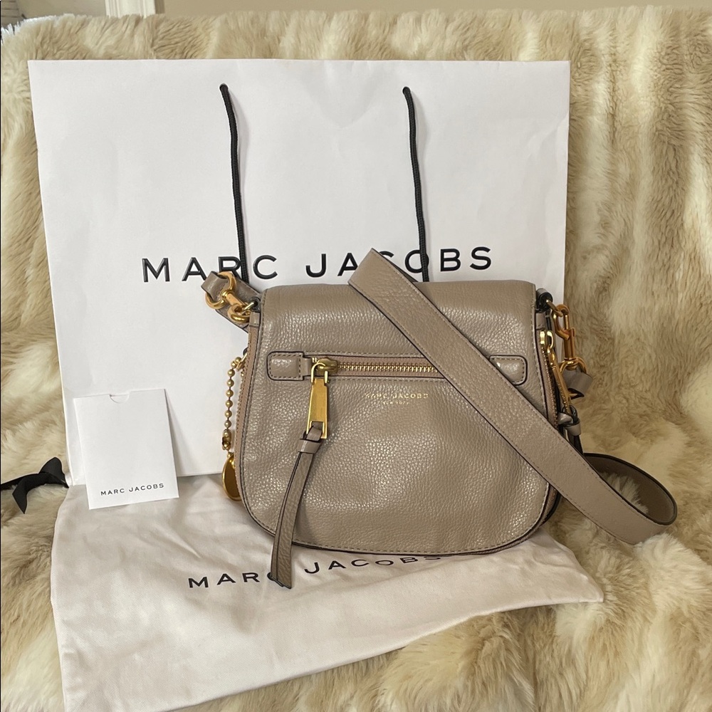 Marc Jacobs Grey-Beige Leather Crossbody Bag